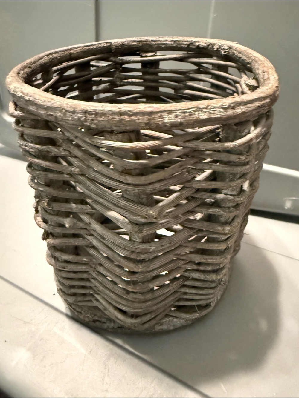 Rustic Wicker candle holder